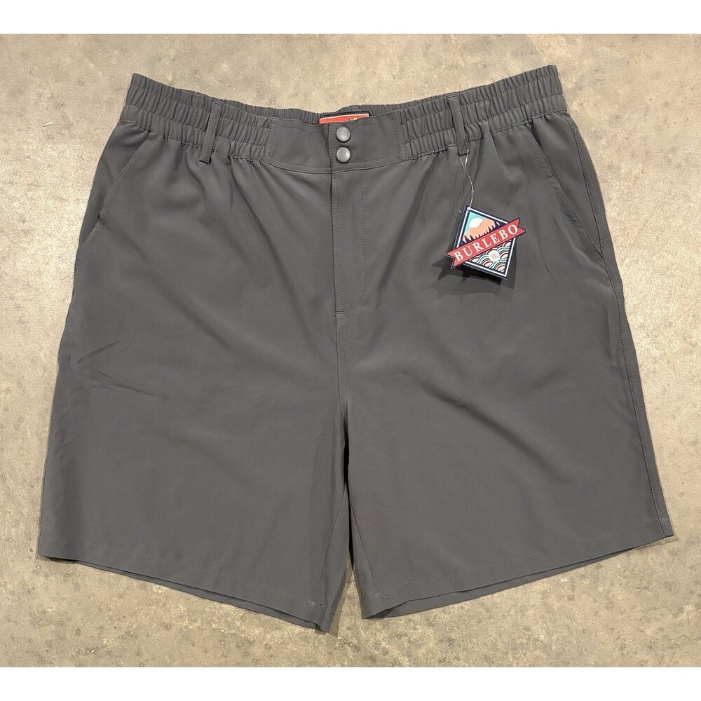 Burlebo Shorts Men 2XL Gray Everyday Fish Pocket Outdoors Hiking Performance NWT